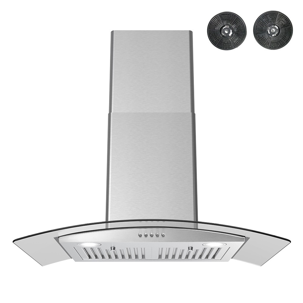 STREAMLINE T-883-1-CL BELLUNO 30 INCH CONVERTIBLE WALL MOUNT 220 CFM RANGE HOOD IN BRUSHED STAINLESS STEEL