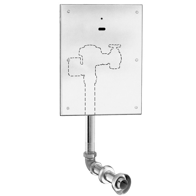 SLOAN 3451113 ROYAL 140-1.6 11-12 3/4 LDIM ESS WB 1.6 GPF REAR SPUD SINGLE FLUSH CONCEALED SENSOR WATER CLOSET FLUSHOMETER WITH ELECTRICAL OVERRIDE AND WALL BOX - ROUGH BRASS