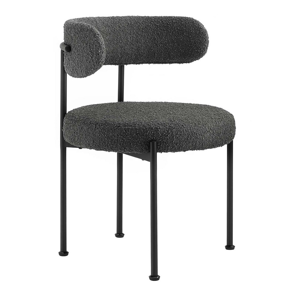 MODWAY EEI-6516 ALBIE 21 INCH BOUCLE FABRIC DINING CHAIRS - SET OF 2