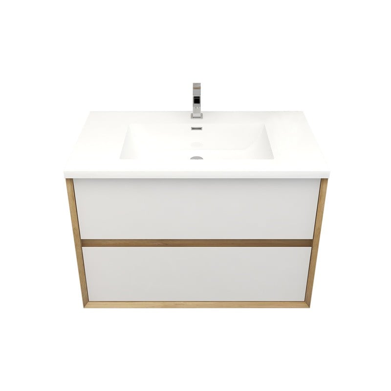 BETTER VANITY ESLIM36 KINDEE 35 1/2 INCH WALL MOUNTED SINGLE SINK BATHROOM VANITY WITH COUNTERTOP