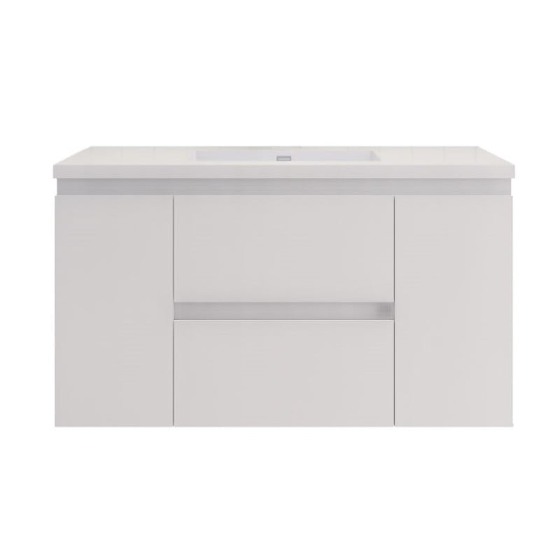 BETTER VANITY MOB48 MONTEREY 48 INCH WALL MOUNTED SINGLE SINK BATHROOM VANITY WITH COUNTERTOP