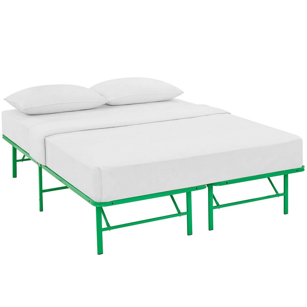 MODWAY MOD-5428-GRN HORIZON 54 INCH FULL STAINLESS STEEL BED FRAME IN GREEN