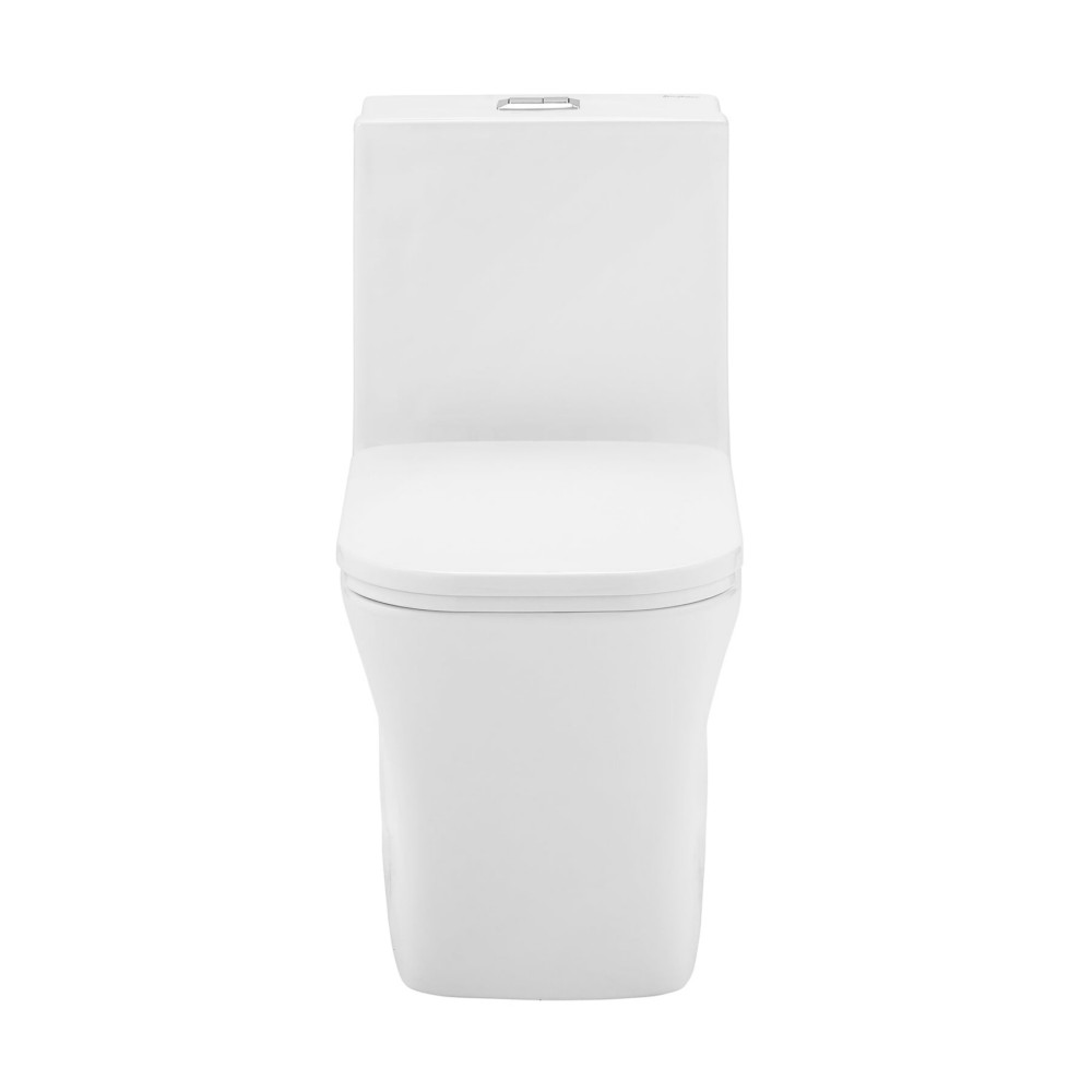 SWISS MADISON SM-1T102 CONCORDE 14 INCH 1.1/1.6 GPF ONE-PIECE DUAL FLUSH SQUARE TOILET IN WHITE