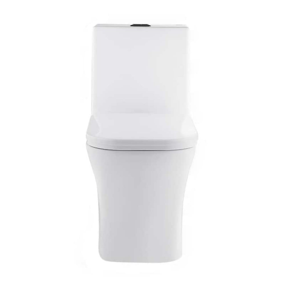 SWISS MADISON SM-1T106 CONCORDE 14 1/4 INCH 1.1/1.6 GPF ONE PIECE DUAL FLUSH SQUARE TOILET IN WHITE