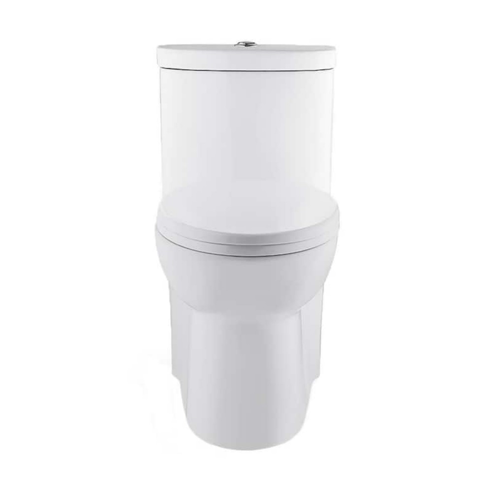 SWISS MADISON SM-1T205 SUBLIME 15 5/8 INCH 1.1/1.6 GPF ONE PIECE DUAL FLUSH ELONGATED TOILET IN WHITE