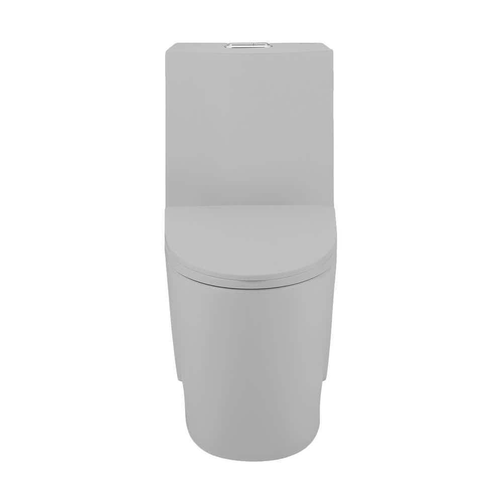 SWISS MADISON SM-1T254MG ST. TROPEZ 15 1/8 INCH 1.1/1.6 GPF ONE-PIECE DUAL FLUSH ELONGATED TOILET IN MATTE GREY