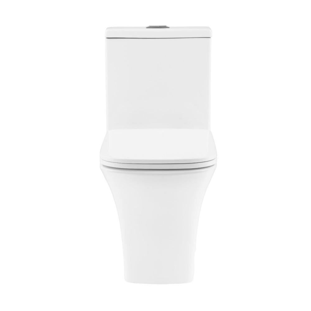 SWISS MADISON SM-1T288 ECLAIR 14 1/2 INCH 0.8/1.28 GPF ONE-PIECE DUAL FLUSH SQUARE TOILET IN WHITE