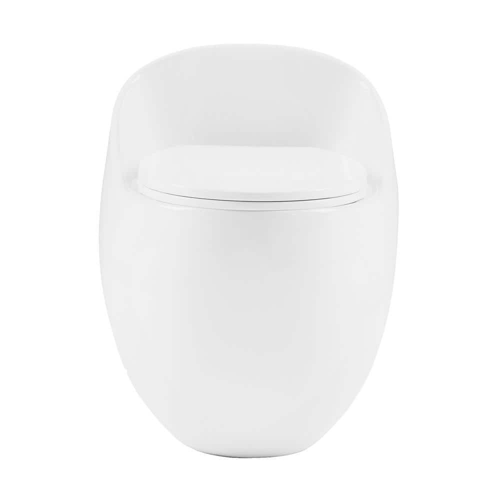 SWISS MADISON SM-1T289 PLAISIR II 18 1/2 INCH 1.28 GPF ONE-PIECE TOP FLUSH ELONGATED TOILET IN WHITE