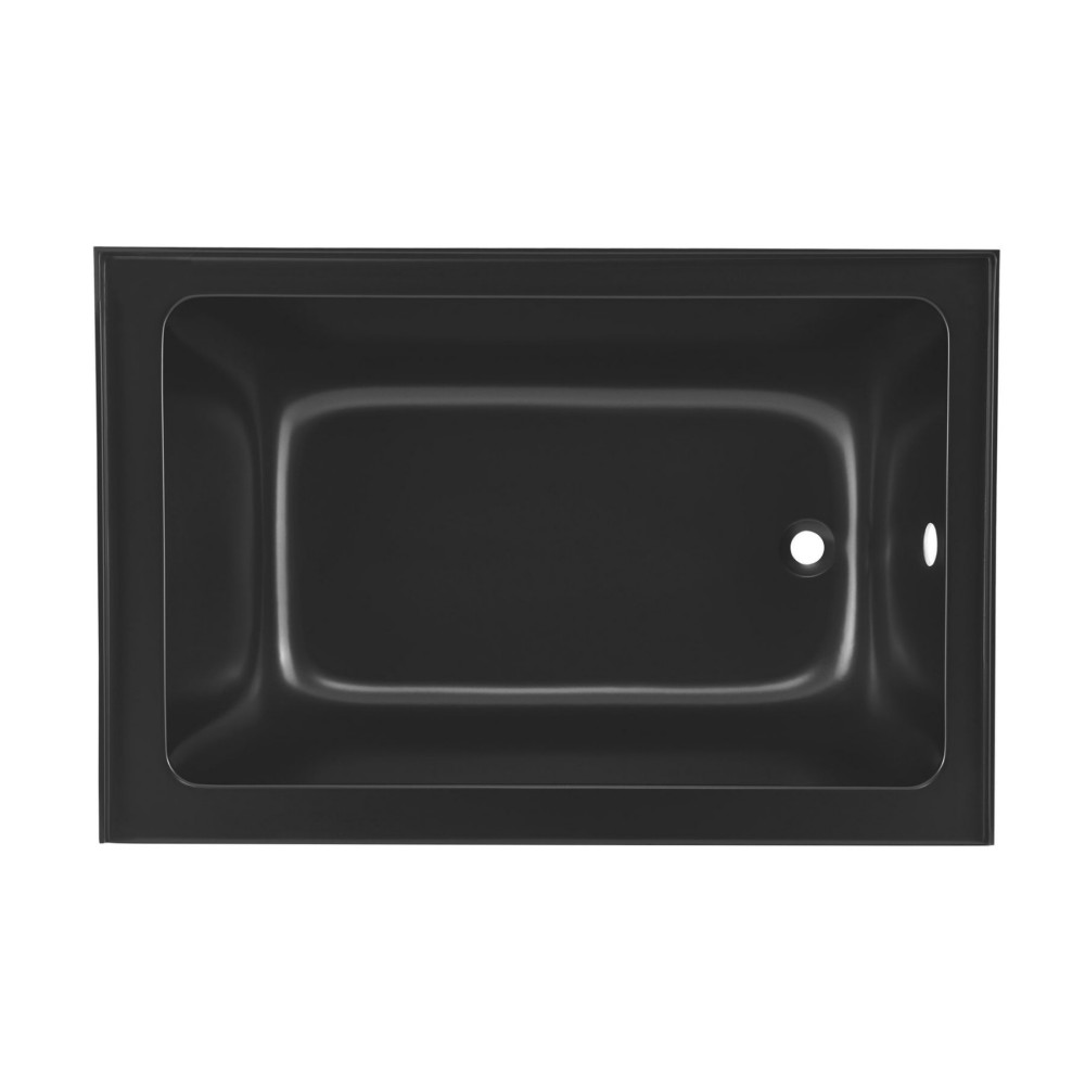 SWISS MADISON SM-AB551MB VOLTAIRE 48 X 32 INCH RIGHT-HAND DRAIN ALCOVE BATHTUB WITH APRON IN MATTE BLACK