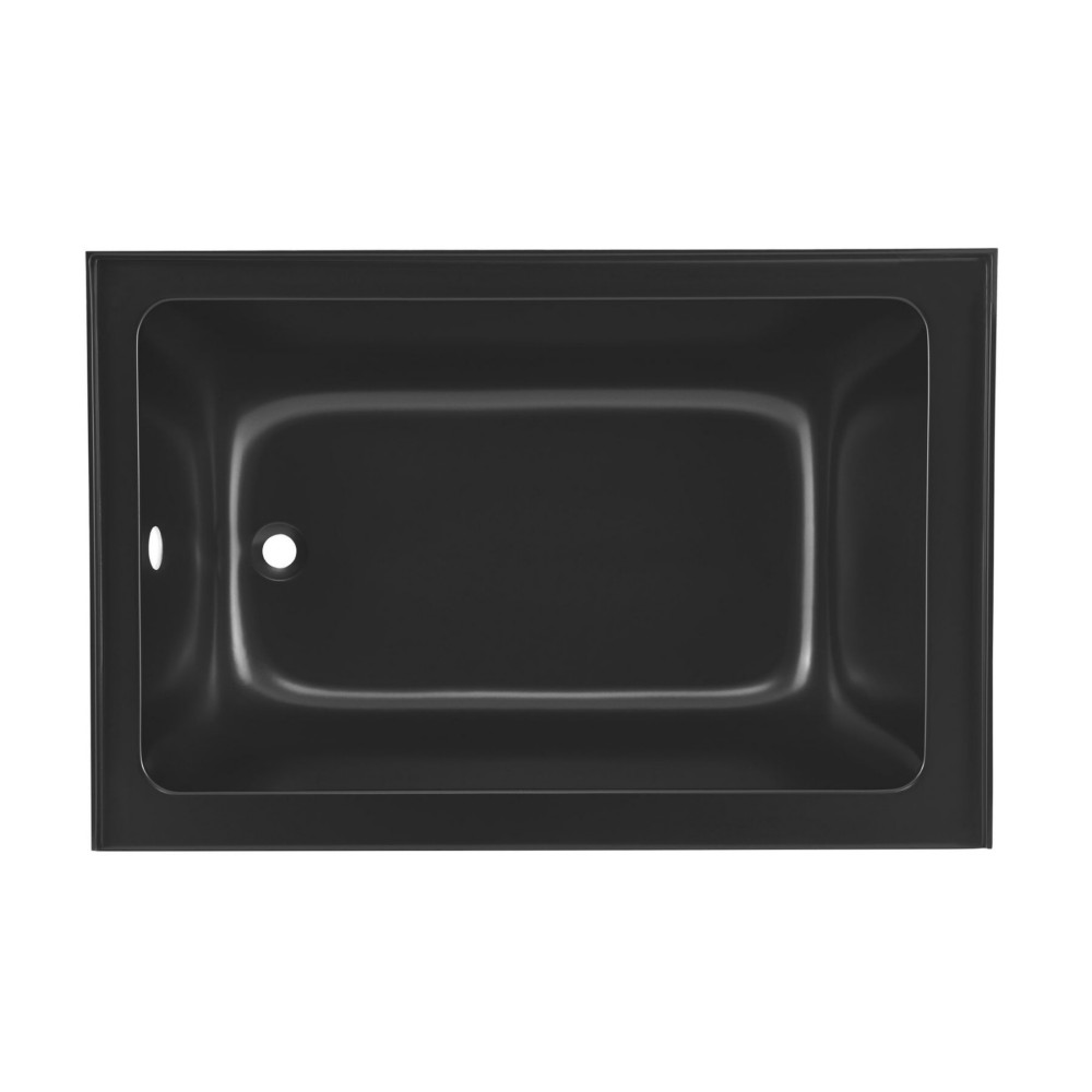 SWISS MADISON SM-AB552MB VOLTAIRE 48 INCH X 32 INCH LEFT-HAND DRAIN ALCOVE BATHTUB WITH APRON IN MATTE BLACK