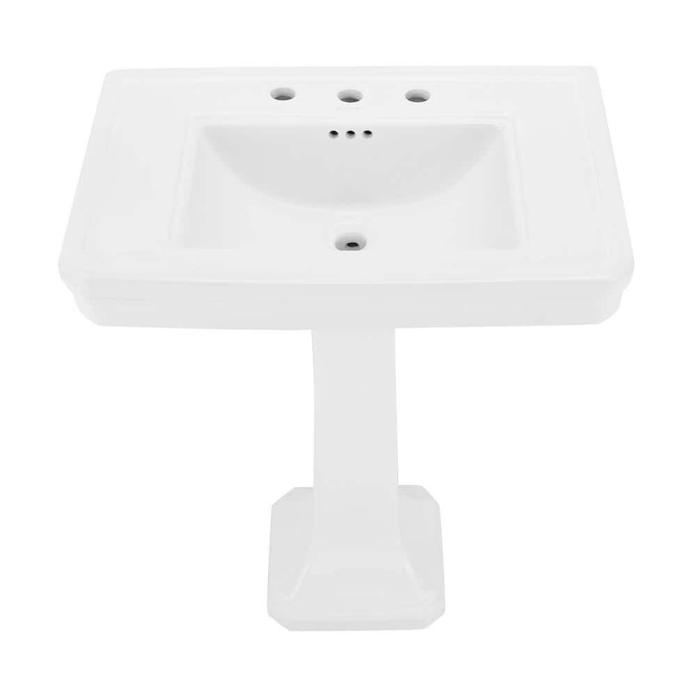 SWISS MADISON SM-PS316 VOLTAIRE 30 3/8 INCH TWO-PIECE PEDESTAL BATHROOM SINK IN WHITE
