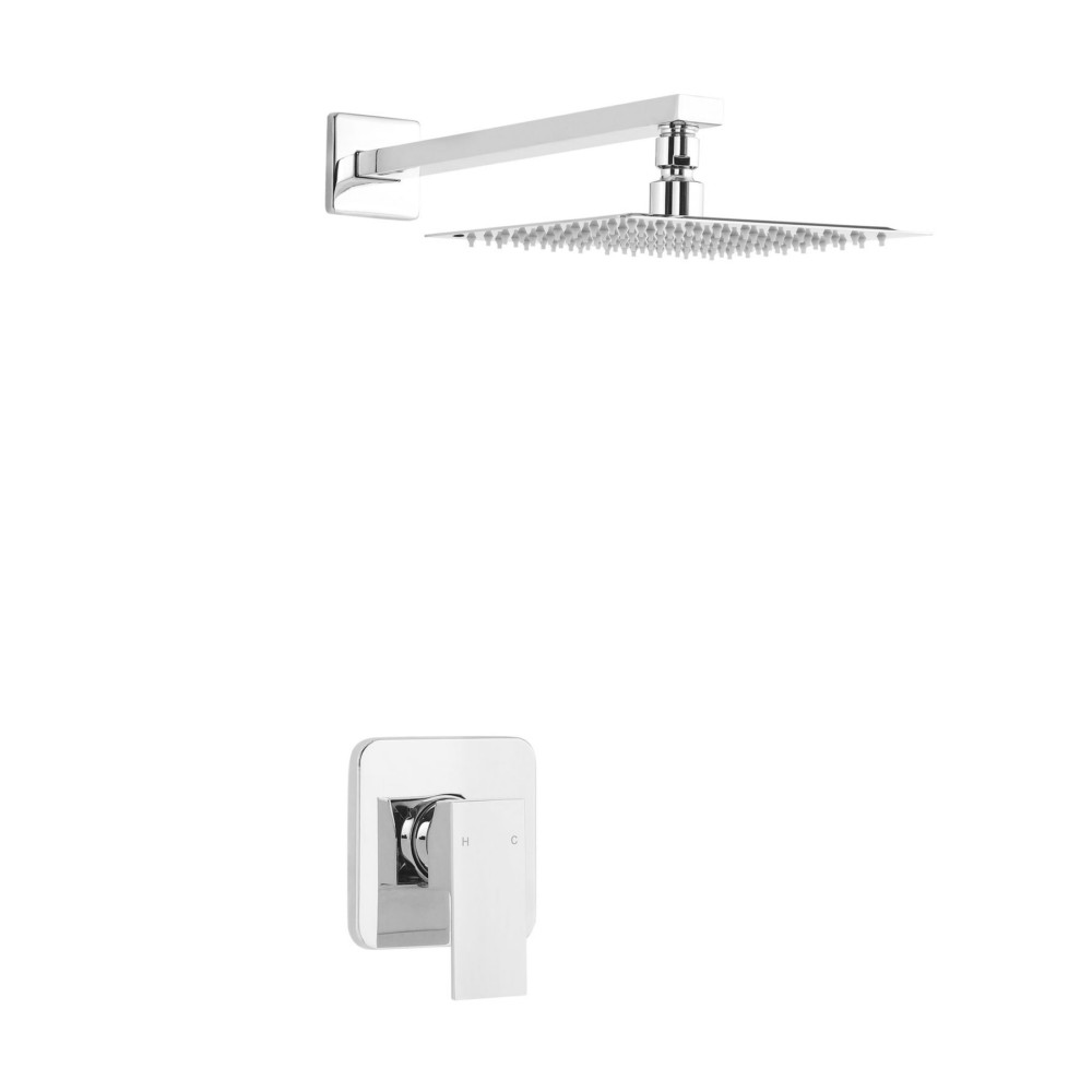 SWISS MADISON SM-SH01 CONCORDE 8 INCH WALL MOUNTED SQUARE SHOWER HEAD WITH VALVE