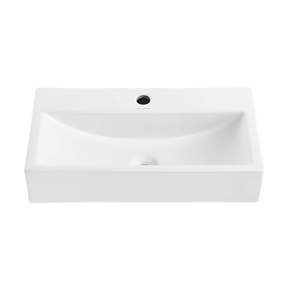 SWISS MADISON SM-VS297 RENNES 24 INCH VESSEL BATHROOM SINK IN WHITE