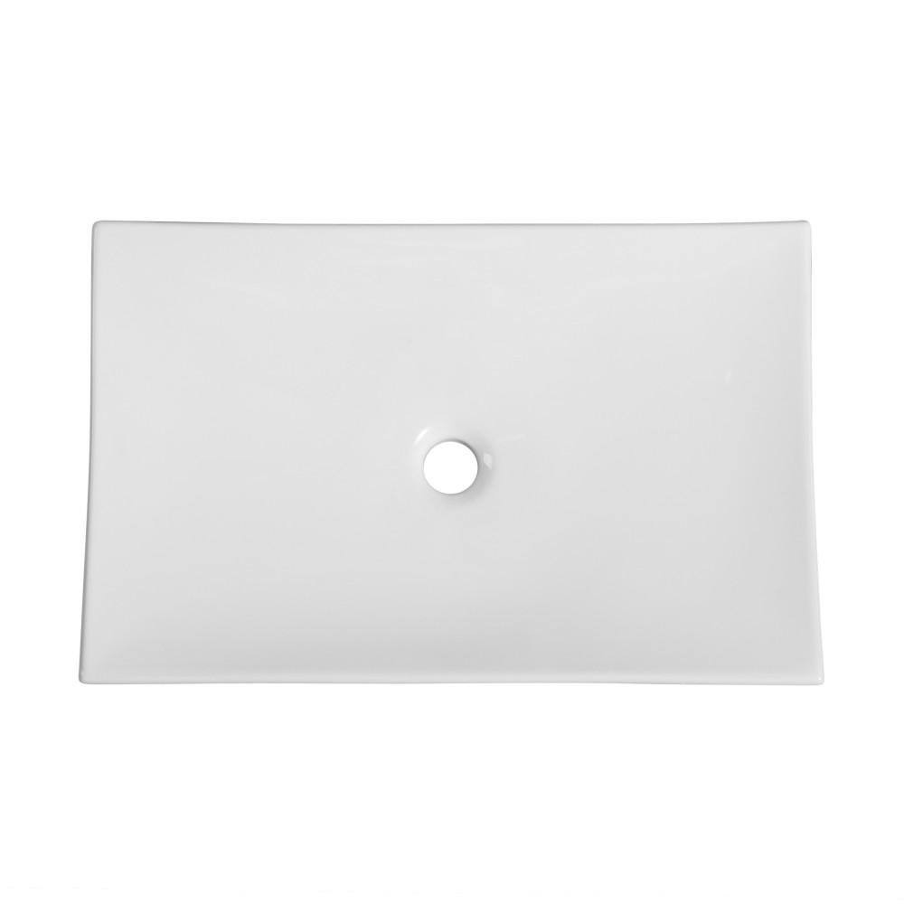 SWISS MADISON SM-VS298 ANNECY 23 5/8 INCH RECTANGLE VESSEL BATHROOM SINK IN WHITE