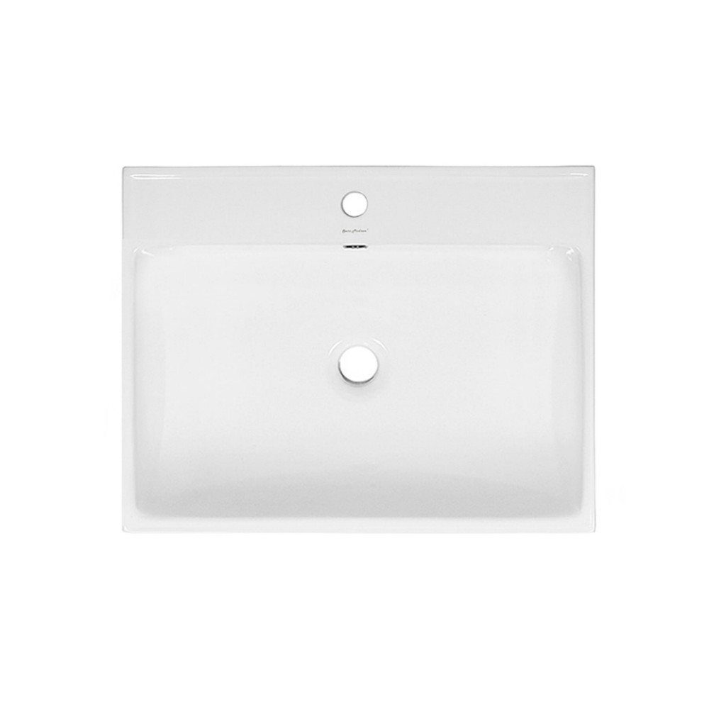 SWISS MADISON SM-VT325 CARRE 24 INCH RECTANGLE SINGLE HOLE VANITY TOP IN WHITE