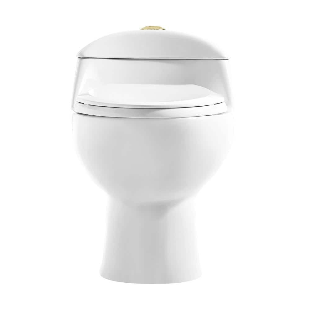 SWISS MADISON SM-1T803 CHATEAU 16 1/2 INCH ONE-PIECE DUAL FLUSH ELONGATED TOILET IN WHITE