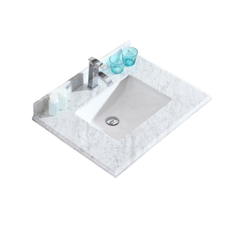LAVIVA 313SQ1H-30-WC WHITE CARRARA COUNTERTOP 30 INCH SINGLE HOLE WITH RECTANGLE SINK