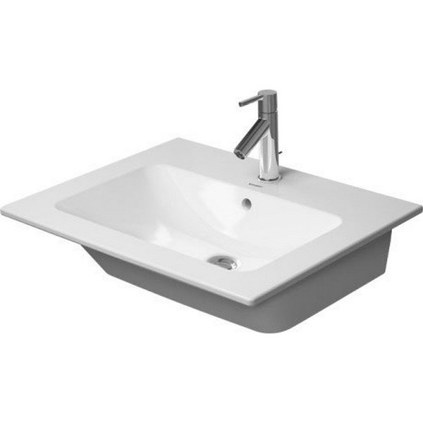 DURAVIT 233663 ME BY STARCK 24-3/4 INCH WHITE WALL MOUNTED WASHBASIN WITH OVERFLOW AND TAP PLATFORM