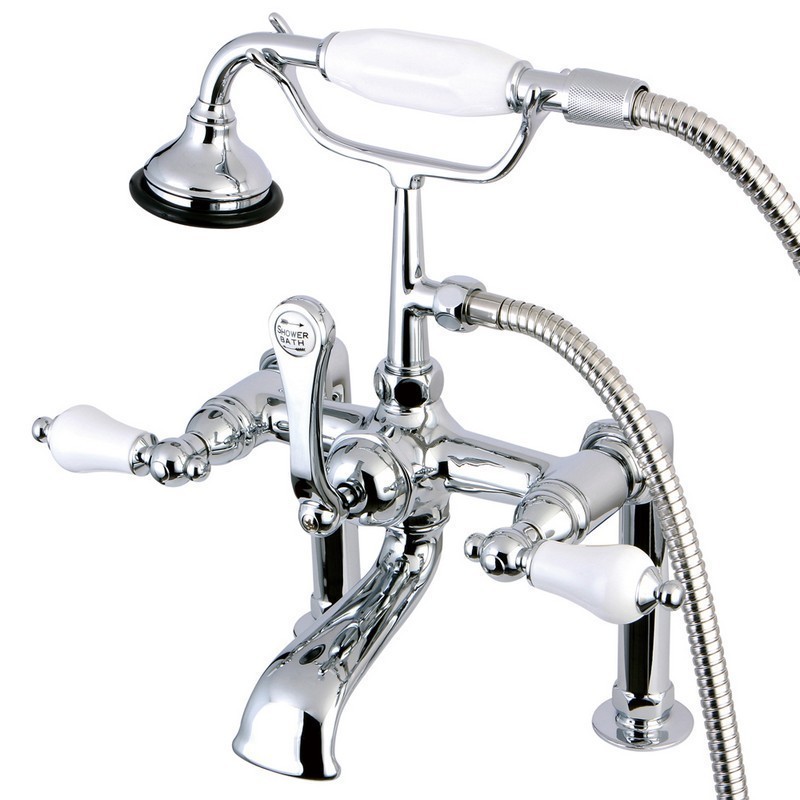 KINGSTON BRASS AE106T1 VINTAGE DECK MOUNT CLAWFOOT TUB FAUCET IN CHROME