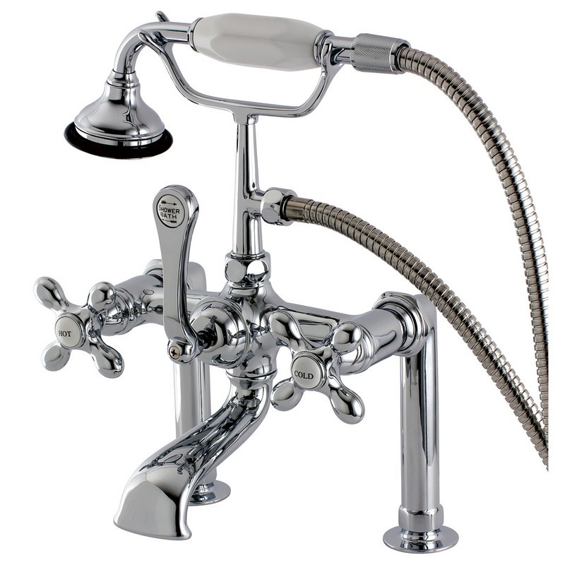 KINGSTON BRASS AE110T1 VINTAGE DECK MOUNT CLAWFOOT TUB FAUCET IN CHROME