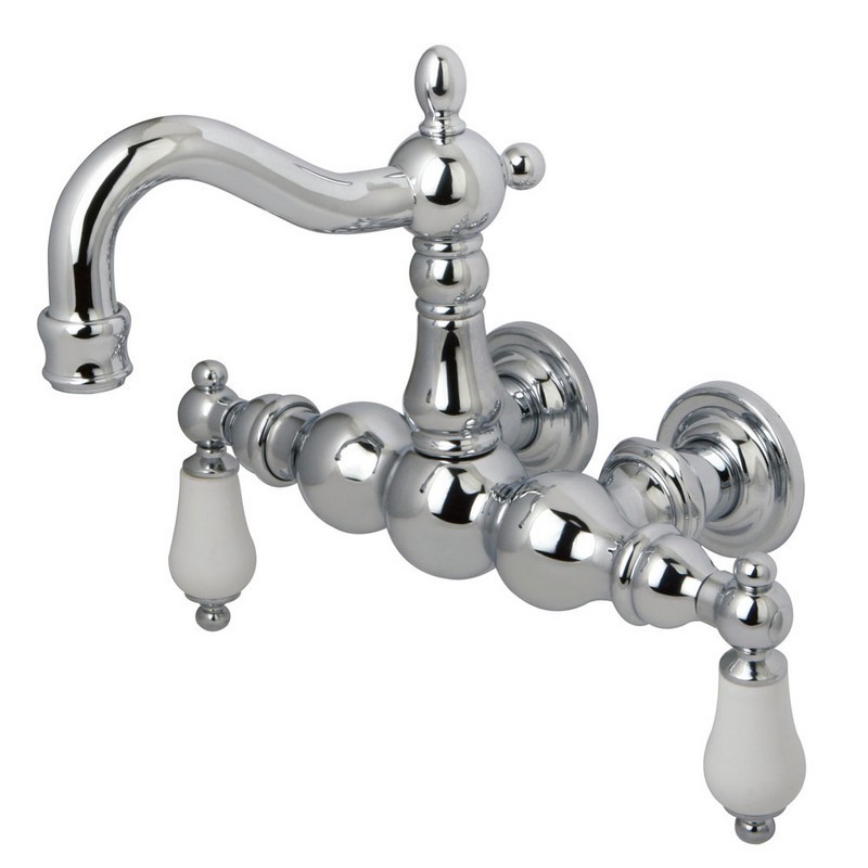KINGSTON BRASS CC1006T1 VINTAGE 3-3/8 INCH WALL MOUNT TUB FILLER IN POLISHED CHROME