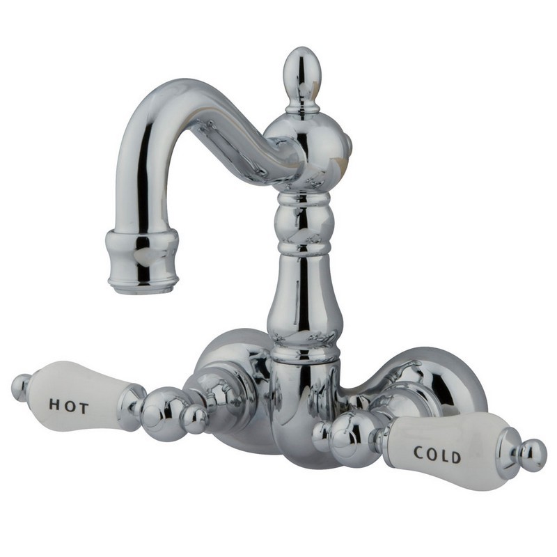 KINGSTON BRASS CC1074T1 VINTAGE 3-3/8 INCH WALL MOUNT TUB FILLER IN POLISHED CHROME