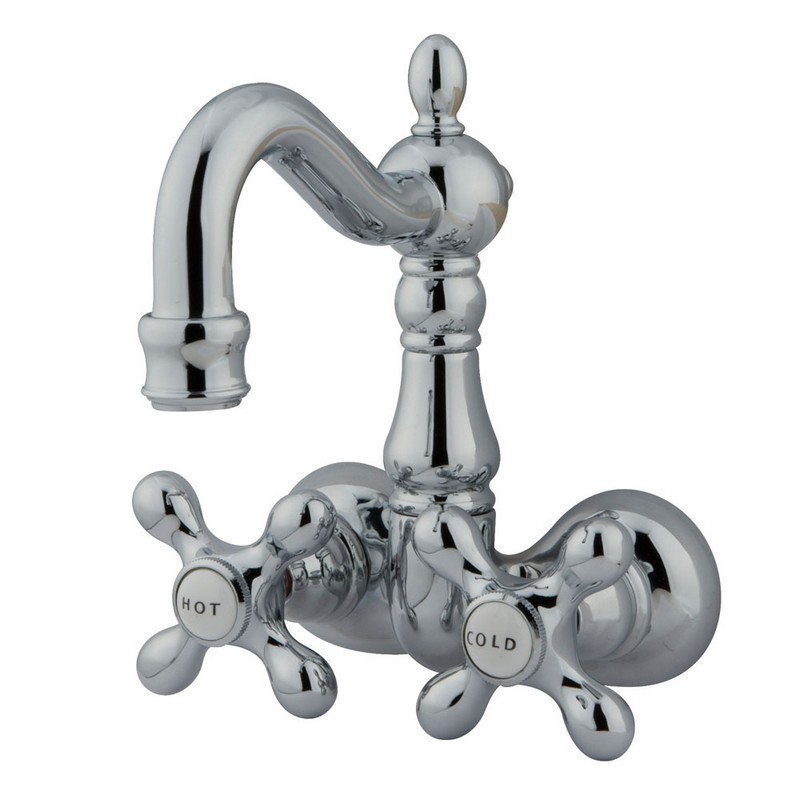 KINGSTON BRASS CC1078T1 VINTAGE 3-3/8 INCH WALL MOUNT TUB FILLER IN POLISHED CHROME