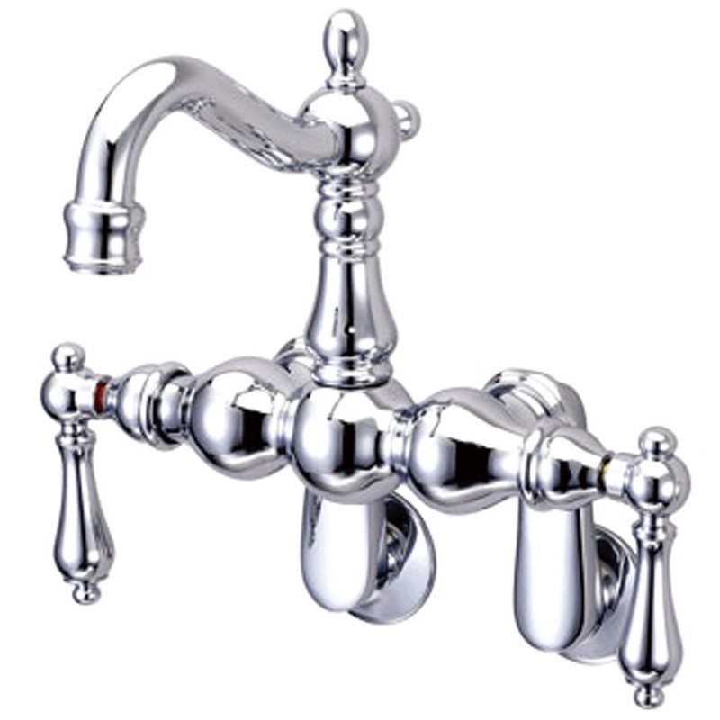 KINGSTON BRASS CC1082T1 VINTAGE WALL MOUNT TUB FILLER WITH ADJUSTABLE CENTERS IN POLISHED CHROME