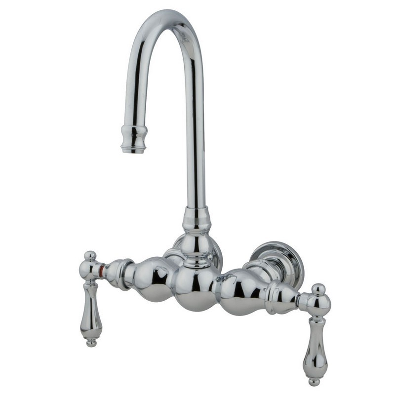 KINGSTON BRASS CC2T1 VINTAGE 3-3/8 INCH WALL MOUNT TUB FILLER IN POLISHED CHROME