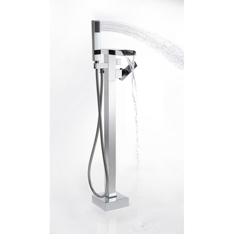 OVE DECORS 15BTF-INFI10 INFINITY 38 1/2 INCH FREE STANDING TUB FILLER WITH HAND HELD SHOWER