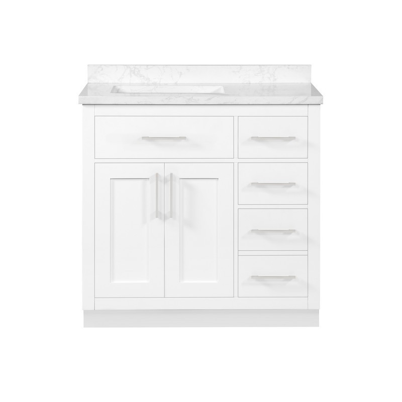 OVE DECORS 15VVAR-ATHE36 ATHEA 36 INCH FREE STANDING SINGLE SINK BATHROOM VANITY WITH CULTURED MARBLE COUNTERTOP