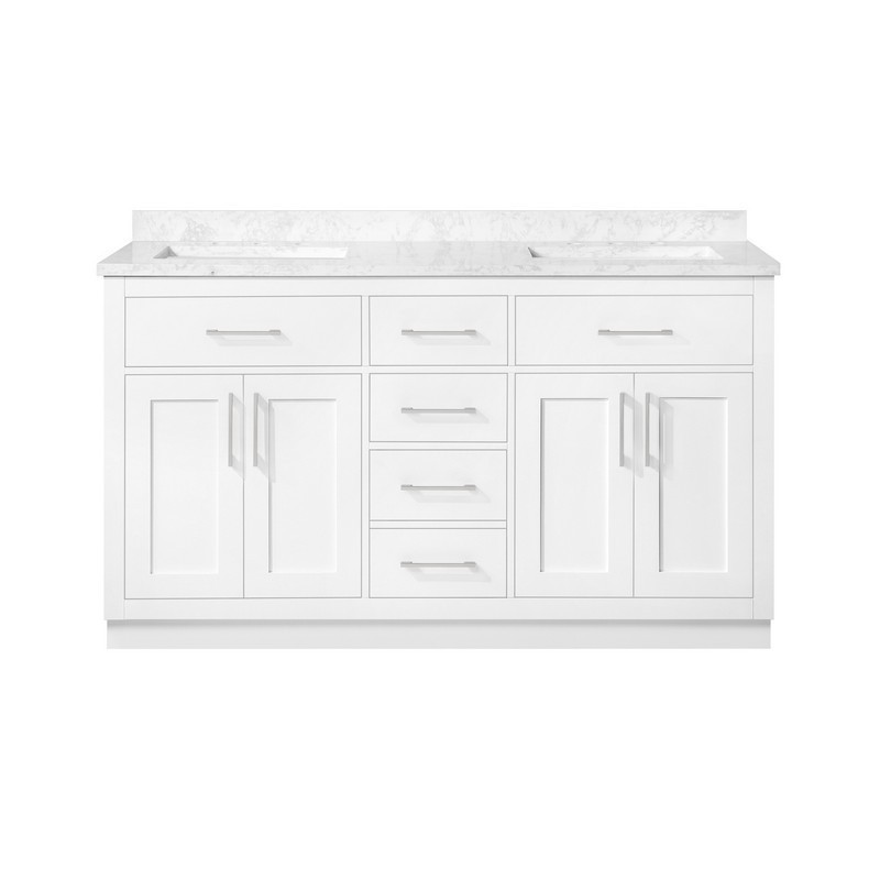 OVE DECORS 15VVAR-ATHE60 ATHEA 60 INCH FREE STANDING DOUBLE SINK BATHROOM VANITY WITH CULTURED MARBLE COUNTERTOP