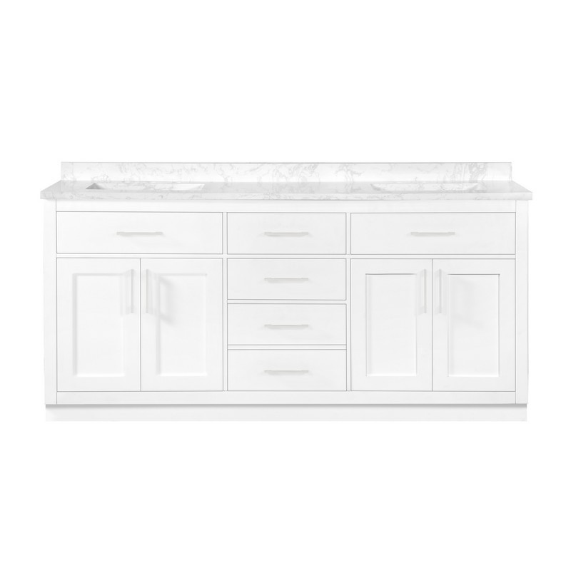 OVE DECORS 15VVAR-ATHE72 ATHEA 72 INCH FREE STANDING DOUBLE SINK BATHROOM VANITY WITH CULTURED MARBLE COUNTERTOP