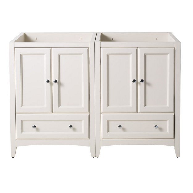 FRESCA FCB20-2424AW OXFORD 48 INCH ANTIQUE WHITE TRADITIONAL DOUBLE SINK BATHROOM CABINETS