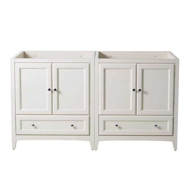 FRESCA FCB20-3030AW OXFORD 59 INCH ANTIQUE WHITE TRADITIONAL DOUBLE SINK BATHROOM CABINETS