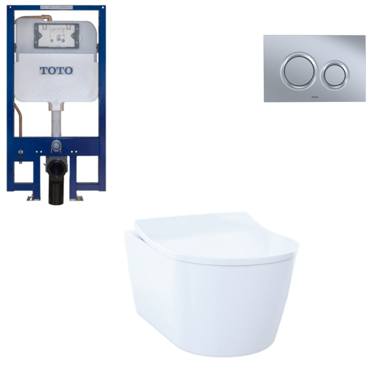 TOTO CWT427227CMFG RP COMPACT WALL-HUNG TOILET AND IN-WALL TANK SYSTEM, 0.9 - 1.28 GPF
