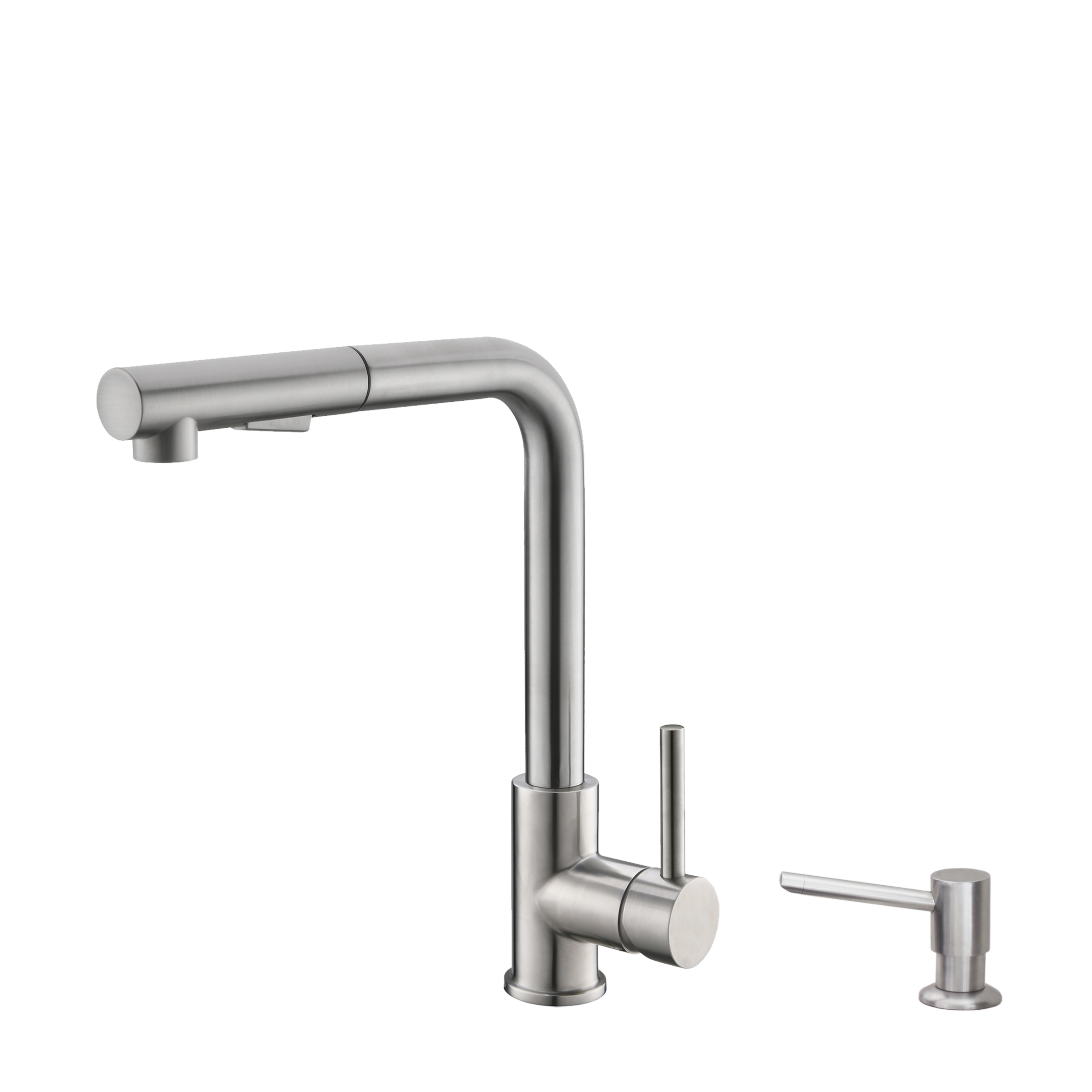 STYLISH K130S01 12 5/8 INCH STAINLESS STEEL PULL DOWN KITCHEN FAUCET WITH SOAP DISPENSER