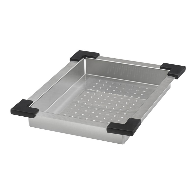 RUVATI RVA1322 15 3/4 INCH LOWER-TIER SHALLOW COLANDER FOR DOUBLE LEDGE WORKSTATION SINKS