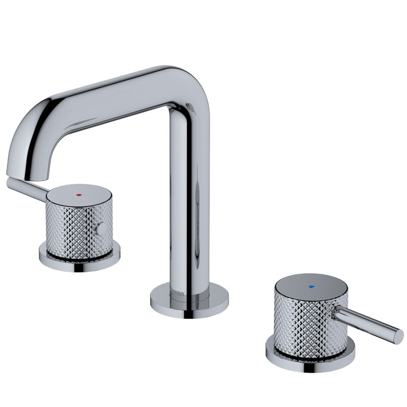 KARRAN KBF464 TRYST 6 1/8 INCH TWO LEVER HANDLE THREE HOLE WIDESPREAD BATHROOM FAUCET WITH MATCHING POP-UP DRAIN