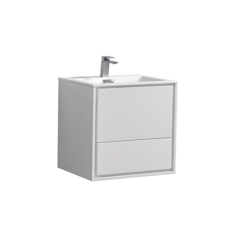 KUBEBATH DL24 DE LUSSO 24 INCH WALL MOUNT SINGLE SINK BATH VANITY