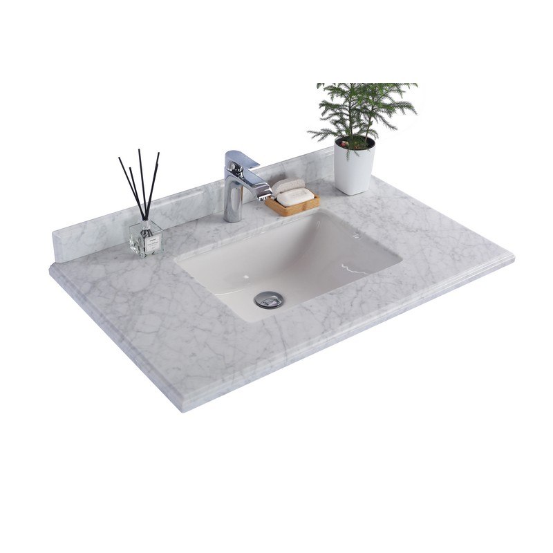 LAVIVA 313SQ1H-36-WC WHITE CARRARA COUNTERTOP 36 INCH SINGLE HOLE WITH RECTANGLE SINK