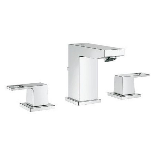 GROHE 2037000A EUROCUBE 8 INCH WIDESPREAD TWO-HANDLE BATHROOM FAUCET S-SIZE