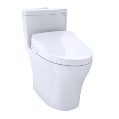 TOTO MW6463046CEMFG#01 AQUIA IV ONE-PIECE ELONGATED TOILET WITH 1.28 GPF & 0.8 GPF DUAL FLUSH AND WASHLET+ S500E IN COTTON