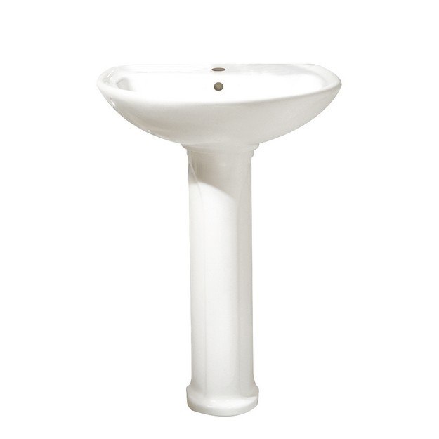 AMERICAN STANDARD 0236.111.020 CADET 20 INCH CLASSIC PORCELAIN LAVATORY AND PEDESTAL, CENTER HOLE ONLY