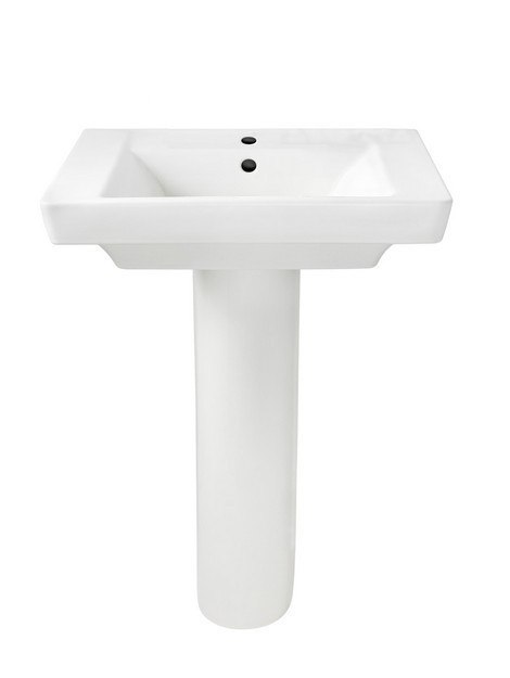 AMERICAN STANDARD 0641.100.020 BOULEVARD 17 INCH CLASSIC PORCELAIN LAVATORY AND PEDESTAL, CENTER HOLE ONLY