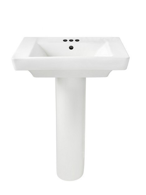AMERICAN STANDARD 0641.400.020 BOULEVARD 17 INCH CLASSIC PORCELAIN LAVATORY AND PEDESTAL, 4 INCH CENTER TO CENTER
