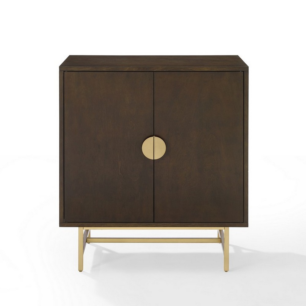 CROSLEY CF4012-BR BLAIR 31 3/4 INCH BAR CABINET IN DARK BROWN AND GOLD