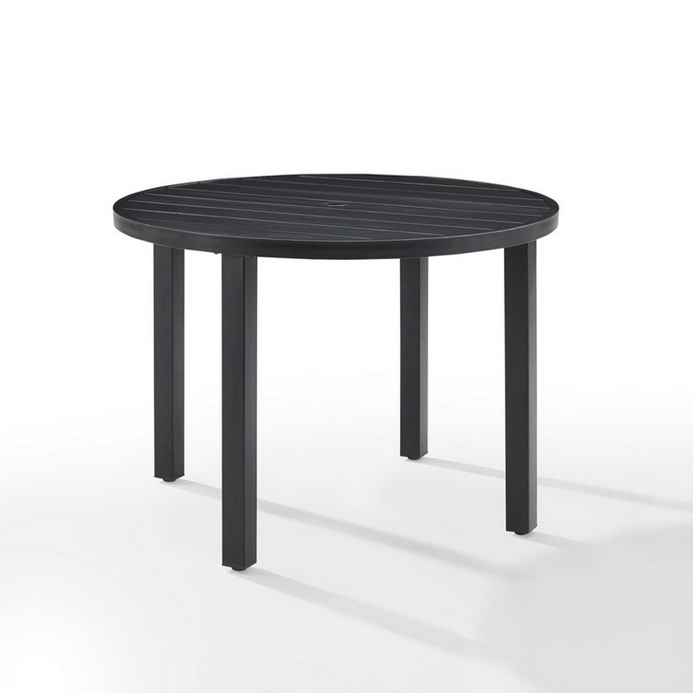 CROSLEY CO6217-BZ KAPLAN 41 3/4 INCH ROUND OUTDOOR DINING TABLE IN OIL RUBBED BRONZE