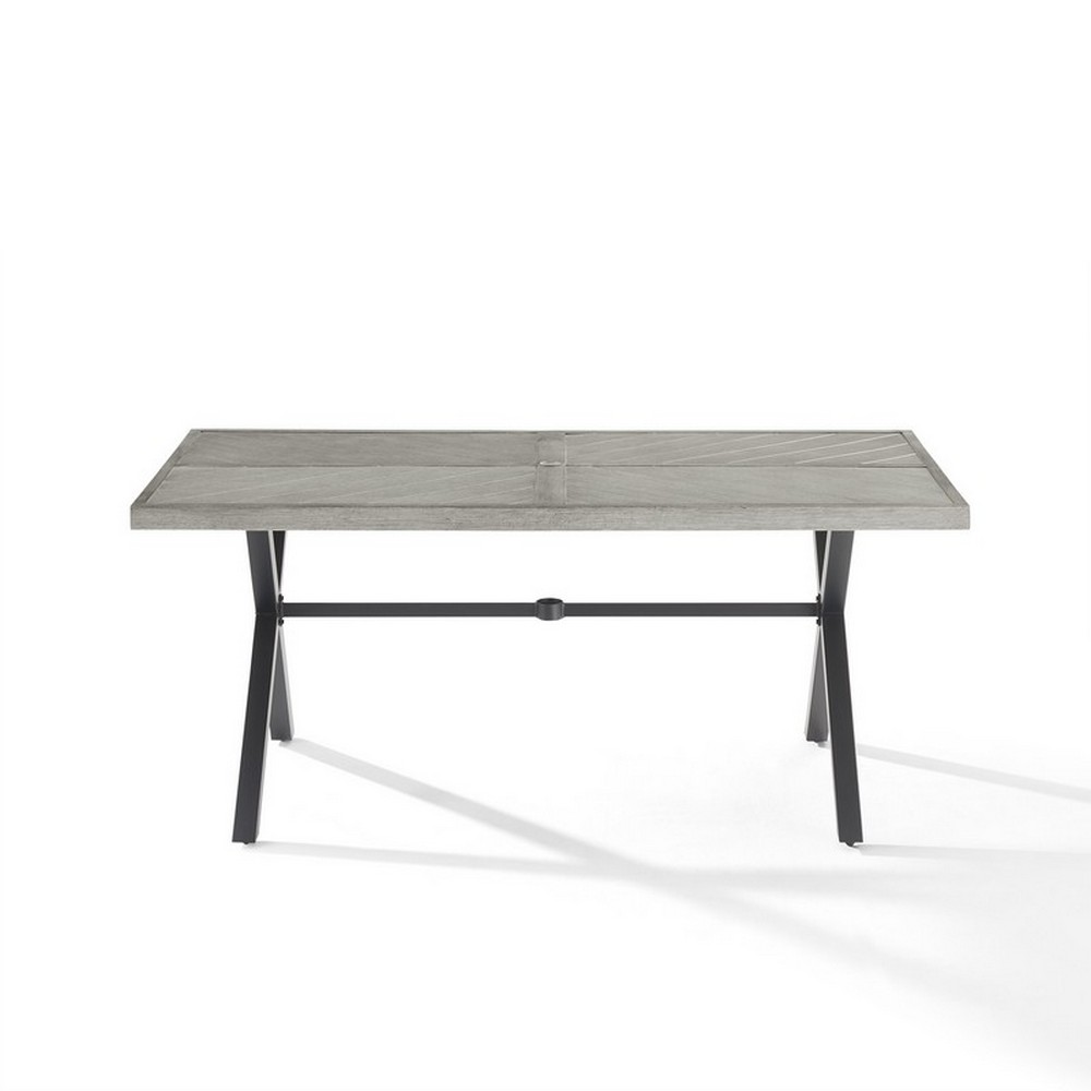 CROSLEY CO6292MB-GY OTTO 67 1/4 INCH OUTDOOR DINING TABLE IN GRAY AND MATTE BLACK