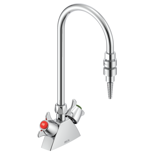 DELTA W6700-9 COMMERCIAL 14 3/4 INCH TWO HOLE DECK MOUNT LABORATORY MIXING FAUCET WITH TWO LEVER BLADE HANDLES - CHROME